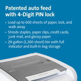 Shredder - New OfficeAssist 600-Sheet Auto-Feed Micro Cut Anti-Jam Heavy Duty Shredder with 29 gallons Waste Capacity