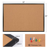 Board2by Extra Large Cork Bulletin Board 60" X 48", Black Wood Framed 5'x4' Corkboard for Wall, Wall Mounted Notice Pin Board with 18 Push Pins for School, Home & Office