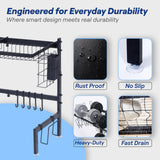 Sinkmates Over The Sink Dish Drying Rack - Adjustable 26.8"-34.6" Stainless Steel Large Dish Rack Over Sink Drying Rack with Utensil Holder, Black