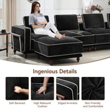 Hatppto 80'' Modular Loveseat Sofa, Cloud Sectional Couches for Living Room, Comfy Deep Seat 2-Seater Love Seat Couches, Chenille Black