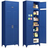 Polup 90" Pantry Cabinet, Tall Metal Storage Cabinet with Doors and Shelves
