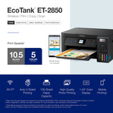 Epson EcoTank ET-2850 Wireless Color All-in-One Cartridge-Free Supertank Printer - Black, Medium