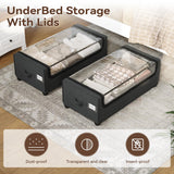 VicHomey Under Bed Storage With Wheels, XXXXL Large Underbed Storage Organizer, 90L Capacity, for Shoes, Clothes, Blankets, Bedding