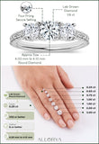 ALLORYA 925 Sterling Silver Three Stone Engagement Ring for Women with 1.00 ctw, Round (0.25 Ct Center & 0.75 ct Side) Lab Grown White DiamondSize 7