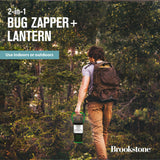 Brookstone 2-in-1 Bug Zapper + High-Powered Lantern - Dual-Mode Rechargeable Device
