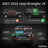 OEDRO Paintable Running Boards Fit for 2007-2018 Jeep Wrangler JK 2 Door
