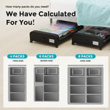 4 Pack Under Bed Storage with Wheels, Under Bed Shoe Storage Organizer with PVC Clear Window, Lids and Label (Black) oylik