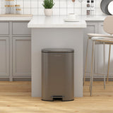 SolaceCove 8 Gallon Kitchen Trash Can,Stainless Steel Garbage Can with Soft Close lid for Small Spaces,Pedal Fingerprint Proof Trash Bin