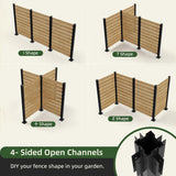 Outdoor Cedar Wood Privacy Screen with Aluminum Posts, Easy Assembly, for Hard Surfaces & Soil