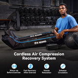 FIT KING Upgraded Cordless Recovery System, Professional Air Compression Massager, Reduces Muscle Pain and Improves Circulation, Warm-up and Fast Recovery for Athletes, Zone Massage Optional (Medium)
