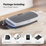 MERACH Vibration Plate Exercise Machine, 3D & 4D Vibration Plate for Lymphatic Drainage Weight Loss with 2 Tension Ropes, Whole Body Vibration Platform