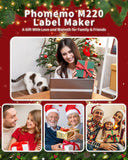 Phomemo M220 Label Maker,3.14" Bluetooth Thermal Printer with 3 Label