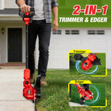 HEINPRO Cordless String Trimmer Compatible with Milwaukee M18 Battery, 12" Electric Weed Wacker, Auto Line Feed, Weed Eater Battery Powered Grass Trimmer, w/ 6 Line Spools, Red (Tool Only)