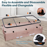 Supowin Under Bed Storage with Wheels, Rolling Underbed Storage Containers with Lids, Under Bed Shoe Storage Bins Organizer with Reinforced Metal Bottom Support and Three Handles