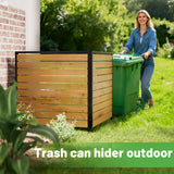 2 Panels No Dig Wooden Privacy Fence Screen, 42" H X 40" W Outdoor Air Conditioner Fences, Hide Trash Bins Or Ac Units