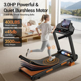 14% Treadmills for Home with Handle, 3 in 1 Portable Treadmill with Incline, Foldable Treadmill with Three Screen, 12 Preset Programs, 400LBS