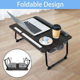 Yshunlai Laptop Lap Desk, Lap & Bed Desk with Adjustable Cushion, Fit up to 17" Laptop Stand for Couch/Sofa/Floor, Computer Tray Table for Adults, with Foldable Legs,Wrist Rest, Tablet & Phone Holder