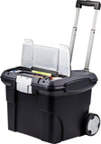 Storex Portable File Box on Wheels, 15 x 16 x 14.25 Inches, Black (61507U01C)