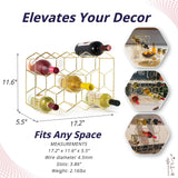 Gusto Nostro Countertop Wine Rack - 14 Bottle Freestanding Modern Gold Metal Small Wine Rack - 3 Tier Tabletop Wine Holder Stand for Cabinet, Pantry