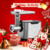 ALTRA LIFE #8 Meat Grinder, [3200W Max] Electric Heavy Duty Sausage Stuff with 2 Stainless Steel Blades and 3 Grinding Plates, Sausage Tube & Kibbe Kit, for Commercial & Home Use