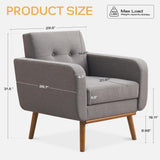 HUIMO 3 Piece Living Room Set, Sofa Set with Solid Wood Frame(Dark Grey)