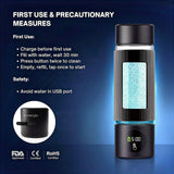 Energilz Hydrogen Water Bottle | 16.2 oz (480 ml) Hydrogen Water Generator | 6000 PPB Hydrogenator Machine | SPE/PEM Ionizer Generator (Black)