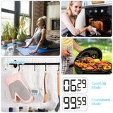 Weewooday 24 Pcs Digital Kitchen Timer Magnetic Timer Bulk On/Off Switch Minute Second Count up Countdown Loud Alarm for Exercise Cook Baking (Black,White)