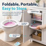 Pochik Electric Sitz Bath for Toilet Seat, Collapsible Portable Soaking Tub for Hemorrhoids and Postpartum Care, Automatic Flushing Sitz Bath Basin with Adjustable Flow - Magenta