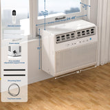 ZAFRO 10000BTU Window Air Conditioner U-Shaped Cools up to 450 Sq.Ft., Ultra Quiet Energy-Efficient Cooling, With Remote Control