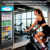 BODEGACOOLER Commercial Beverage Refrigerator, 12.5 Cu. Ft Black Commercial Merchandiser Refrigerator, LED Light/Adjustable Shelves