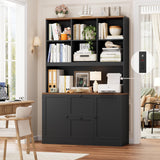 Tall File Bookcase with Power Outlet & Printer Stand, 2 Drawer Filing Cabinets for Home Office Fit Hanging A4 File