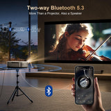 Alvar Smart Projector 2026 Upgraded, 2000 ANSI, 4K Supported, Built in NetfIix App, DoIby Audio & 50W Speakers, Auto Focus, WiFi 6, Bluetooth 5.3, Home Theater & Outdoor Movie Projector, Black