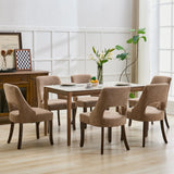 UVV Wooden Dining Chairs Set of 6, Mid Century Modern Upholstered Dining Room Chair Kitchen Chairs
