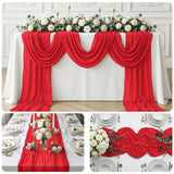 10 Pack Red 17 x 108 Inch Cheesecloth Table Runner - Boho Gauze Sheer Fabric for Wedding Baby Shower Party Home Decor