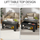 Rustic Wood Lift Top Coffee Table with Storage - Console Table & Hidden Desk for Living Room