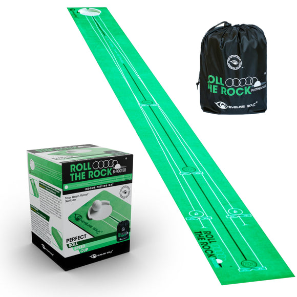 Golf Roll The Rock Putting Mat - Have Fun Perfecting Stroke, Alignment, Speed Control, Visualization, Consistency EyeLine Golf