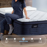 Coolvie 14 Inch Full Mattress, Luxury Euro Top Hybrid with Latex-Enhanced & Gel Foam for Contouring Support — 5-Zone Heavy Duty Springs, Back Relief & Motion Isolation — Hotel-Level Firm Sleep, 54x75