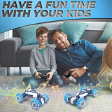 Gesture Sensing RC Stunt Car - Boys Toys Age 6-12, 360° Rotating 4WD Hand Controlled Remote Control Twist Car with Light & Music, Cool Birthday Presents and Ideas Gifts for Kids Age 7 9 10 11 12 yr