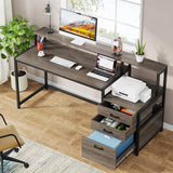 Tribesigns 63 Inch Computer Desk with File Drawer Cabinet, Home Office Desk