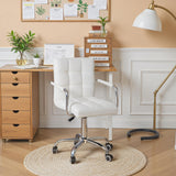 Furmax Vanity Office Chair with Wheels, Makeup PU Leather Executive Chair