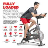 Sunny Health & Fitness Indoor Cycling Exercise Bike w/4-Way Adjustable Seat & Pulse Sensors, Home Cardio Training Equipment w/Micro-Adjustable Magnetic Resistance, Optional 29, 30, 40 Pound Flywheel Sunny Health & Fitness