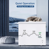 Large Chest Freezer, 12 Cu.Ft Commercial Deep Freezer with 8 Level Adjustable Temperature(-11.2°F to 10.4°F), Energy Saving Freezer with Removable Basket, Universal Wheels, White