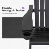 PURPLE LEAF Adirondack Chair Set of 4 HDPE Patio Chair for Fire Pit, Black