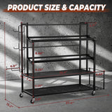 Dumbbell Rack Weight Stand Only - Adjustable Weight Rack for Dumbbells, Home Gym Storage Rack for Yoga Mat Foam Roller Kettlebells, Workout Equipment Storage Organizer With Wheels