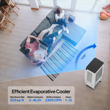 ROVSUN 7.9Gal Portable Swamp Cooler, 2300CFM Evaporative Air Cooler with Auto Oscillating, Remote, 3 Speeds, 12H Timer & 4 Ice Packs, 3-IN-1 Humidifying Cooling Fan Indooor Outdoor Patio Garage