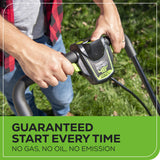 Greenworks 48V (2 x 24V) 20" Brushless Cordless (Push) Lawn Mower (LED Headlight), (2) 4.0Ah Batteries and Dual Port Rapid