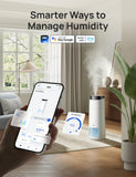 DREO 16L Smart Humidifier Large Room 1000 ft², 130H Cool Mist Air Humidifiers for Bedroom Plants Baby, Top Fill, Remote/Touch/Voice & APP Control, Clean Tank Technology, 30dB, RGB Light, HM755S White