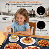 Warming Mat for Food Extra Large - 36”x15” Electric Food Warmer with Heat Resistant Pad, 11 Temperature & 20 Timer Settings with 6 Preset Modes, Dual Temperature Display, Child Lock & Auto Shut-Off