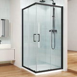ENSO SENKA Corner Shower Enclosure 34" D X 34" W X72" H Shower Stall for Walk in showering, 1/4" Thick Clear SGCC Tempered Glass Sliding Shower Door, Matte Black (Shower Base Not Included)