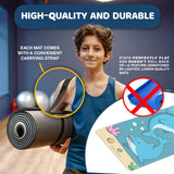 OMFLEX Kids Yoga/Exercise Mats – Premium Non-Slip Mats with Fun Prints for Kids Ages 5-13 –SGS & CE Certified, PVC-Free (Dolphin)